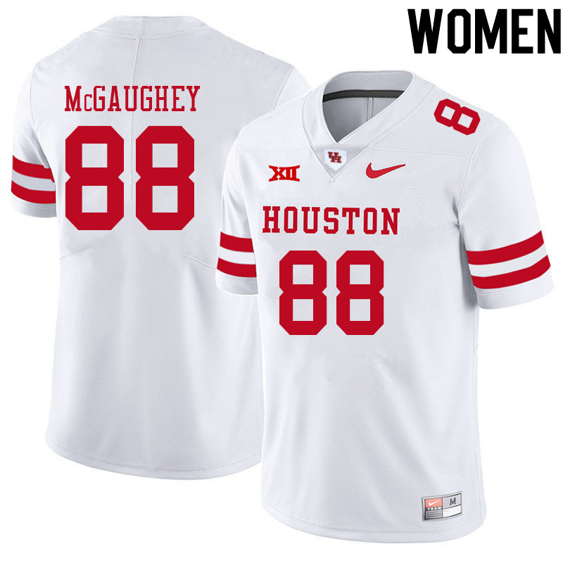 Women #88 Trent McGaughey Houston Cougars College Big 12 Conference Football Jerseys Sale-White - Click Image to Close